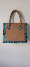 Sac Cabas "Jute & Teranga" : Élégance Naturelle et Motif Wax