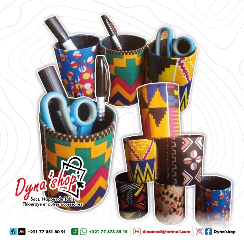 Pot à Crayons / Organisateur "Dyna'Bureau" : Design Wax Artisanal