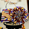 Ensemble "Dakar Mosaic" : Sac Pochette à Rabat et Éventail Artisanal