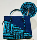 Ensemble "Azur Dakaroise" : Cabas Asymétrique et Éventail Assorti