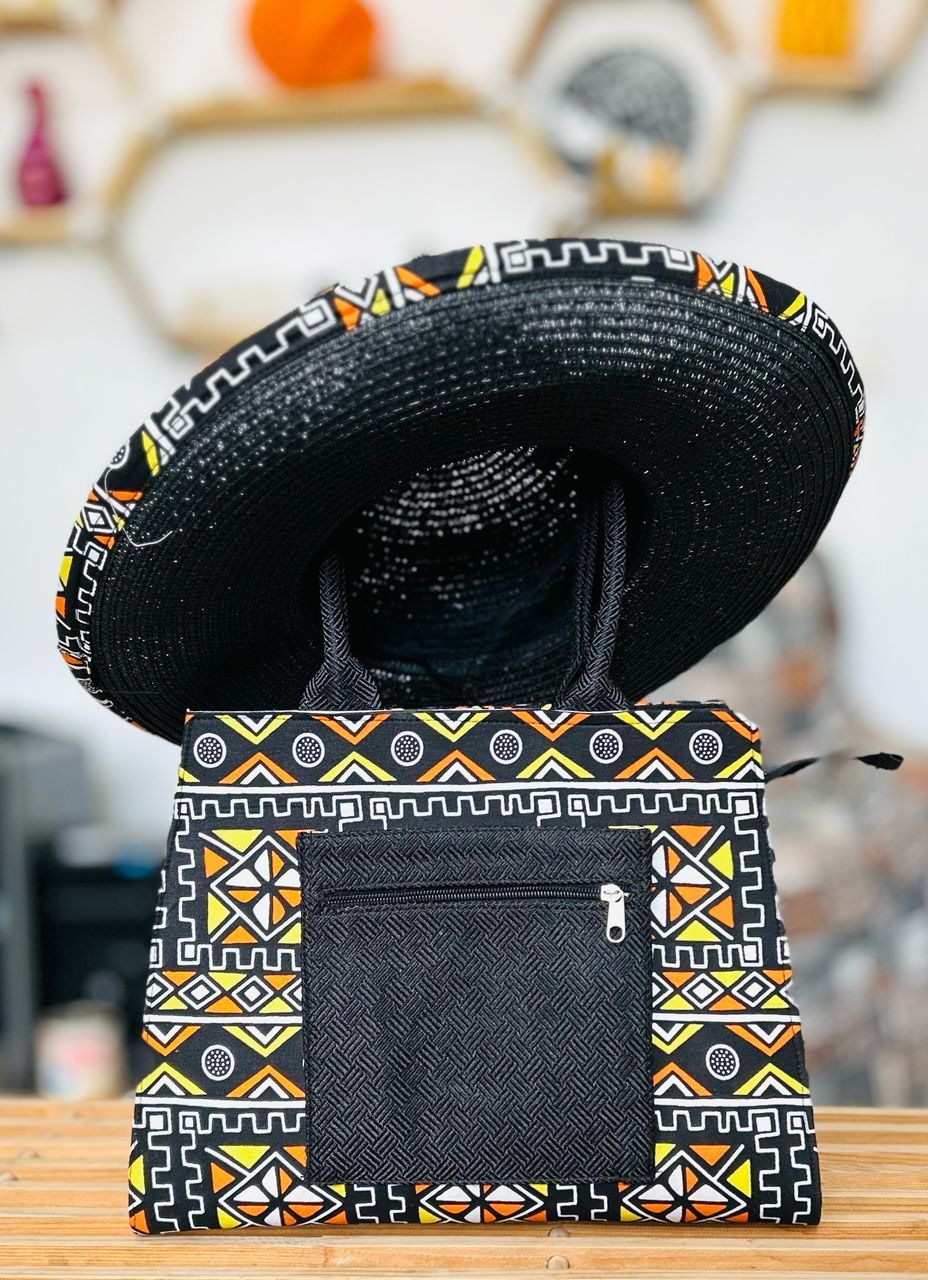 Ensemble "Dakar Urban" : Cabas à Poche Zippée et Capeline Graphique