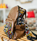 Sac à Dos Urbain en Cuir et Tissu Bogolan « Tukki » – Fait Main au Sénégal